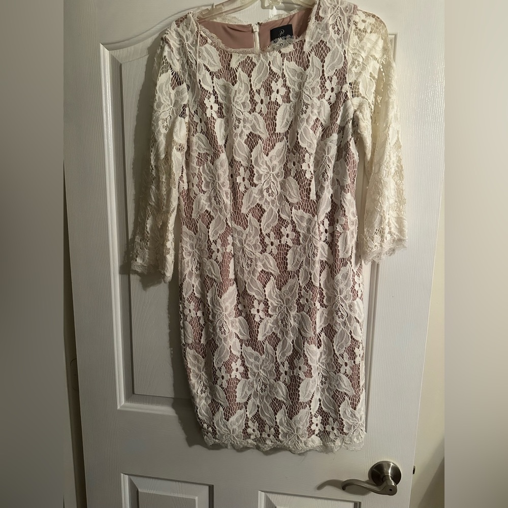Adrianna Papell white lace dress